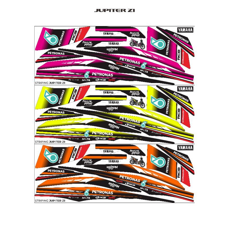 STRIPING/STICKER LIST BODY MOTOR VARIASI JUPITER Z1 PETRONAS