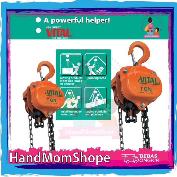 IOP |Chain block Vital 1 ton x 3 meter-chain block hoist high vital