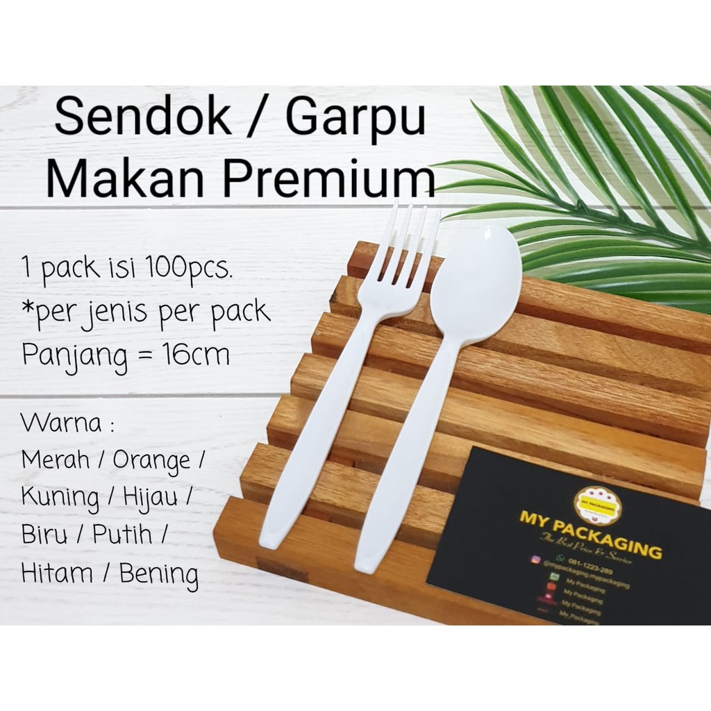 Spoon / Sendok Makan Plastik PREMIUM warna (isi 100pcs)