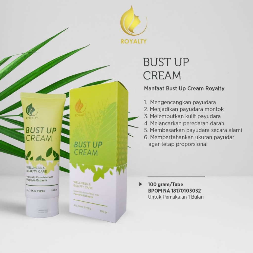 Pembesar Payudara Cream Bust Up Royalty Pengencang Payudara herbal