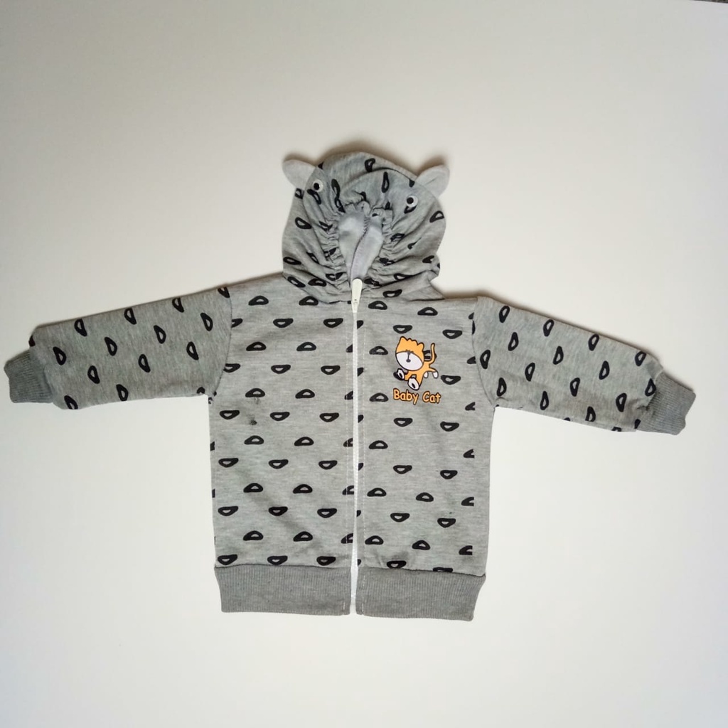 Jaket Bayi Motif Baby Cat Bahan Flecee