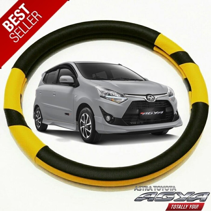 Cover Stir Mobil Agya Sarung Stir Setir Toyota Agya Pelindung Steer Mobil Toyota AGYA Kuning