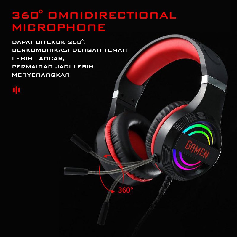 Gamen GH1100 PRO Headset Gaming RGB Lighting Effects Anti-violence / Original Robot