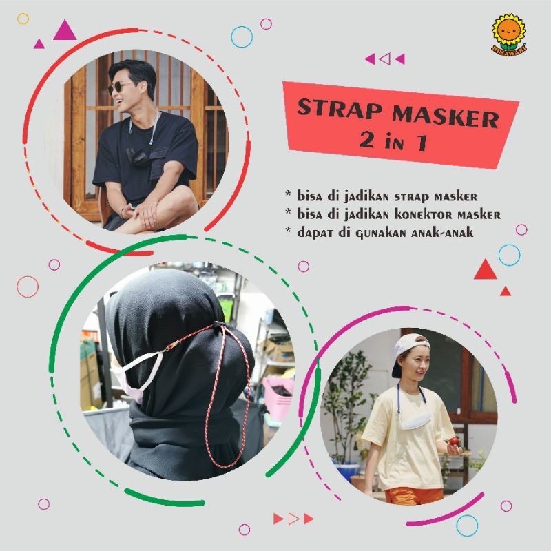 GROSIR 1LUSIN TALI MASKER MUTIARA PREMIUM / TALI MAKSER PRUSIK FREE STOPPER