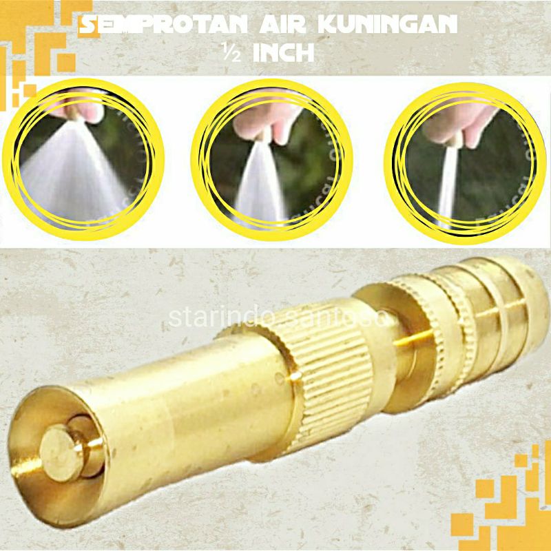 SEMPROTAN AIR lurus KUNINGAN ukuran 1/2 inci ½inch jet water