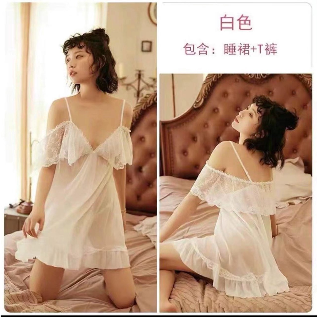 Lingerie dress sexy sabrina impor murah baju tidur wanita jumbo transaparan