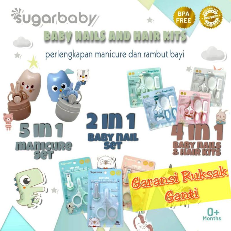 Sugarbaby 2in1 Baby Nail Clippers &amp; Scissors Set (Perlengkapan Pemotong Kuku &amp; Gunting Kuku Bayi)