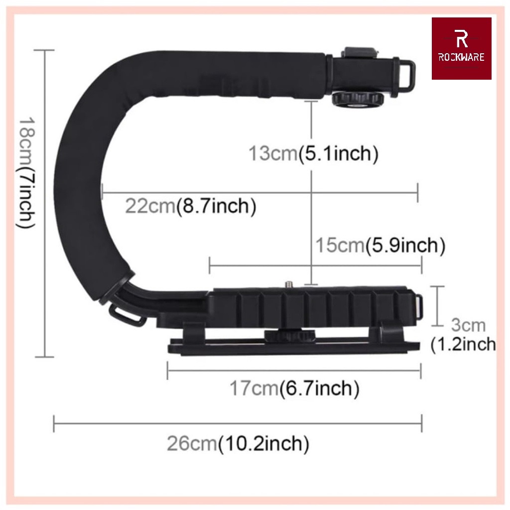 ROCKWARE AY-49U - Perlengkapan Vlogging untuk Kamera dan Smartphone
