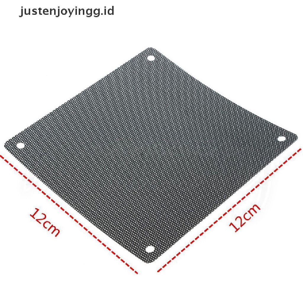 // justenjoyingg.id // 5PCS 120mm Cuttable Black PVC PC Fan Dust Filter Dustproof Case Computer Mesh ~