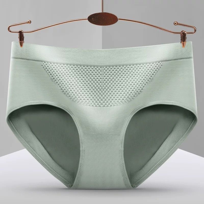 [ LINGERIE MASTER ] - (C-15) Celana Dalam Wanita Honeycomb Antibacterial Pure Cotton Middle Waist-C-15 Hijau