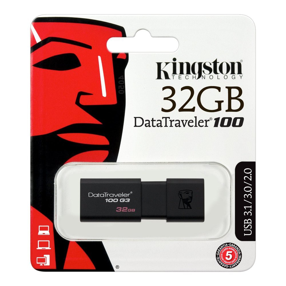 FDK32 | FLASH DISK KINGSTON 32 GB USB 3.0 ORIGINAL RESMI (WHITE / BLACK)