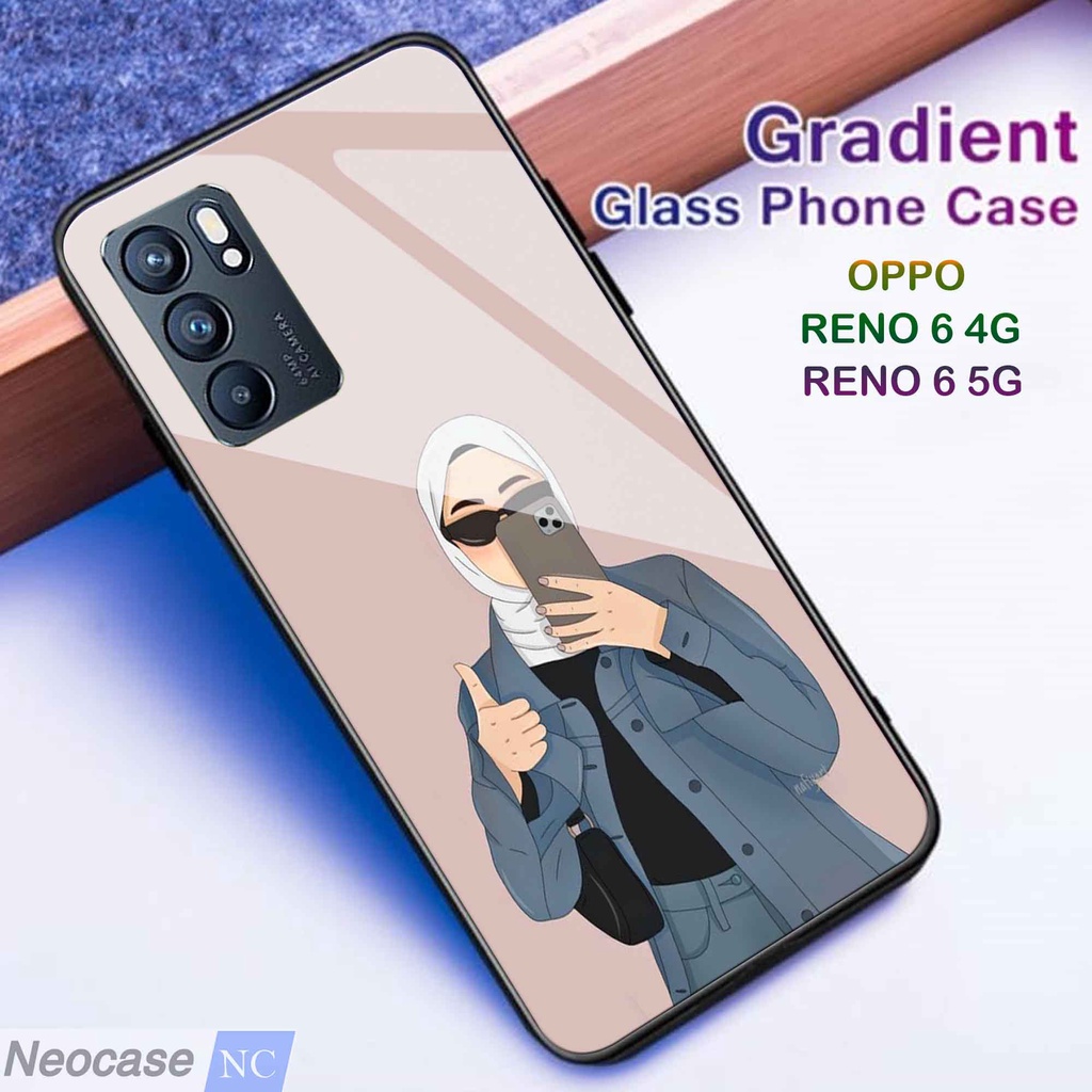 SoftCase Glass Kaca Oppo Reno 6 4G 5G - Case Hp Oppo Reno 6 4G 5G - Casing Hp Oppo Reno 6 4G 5G - N80