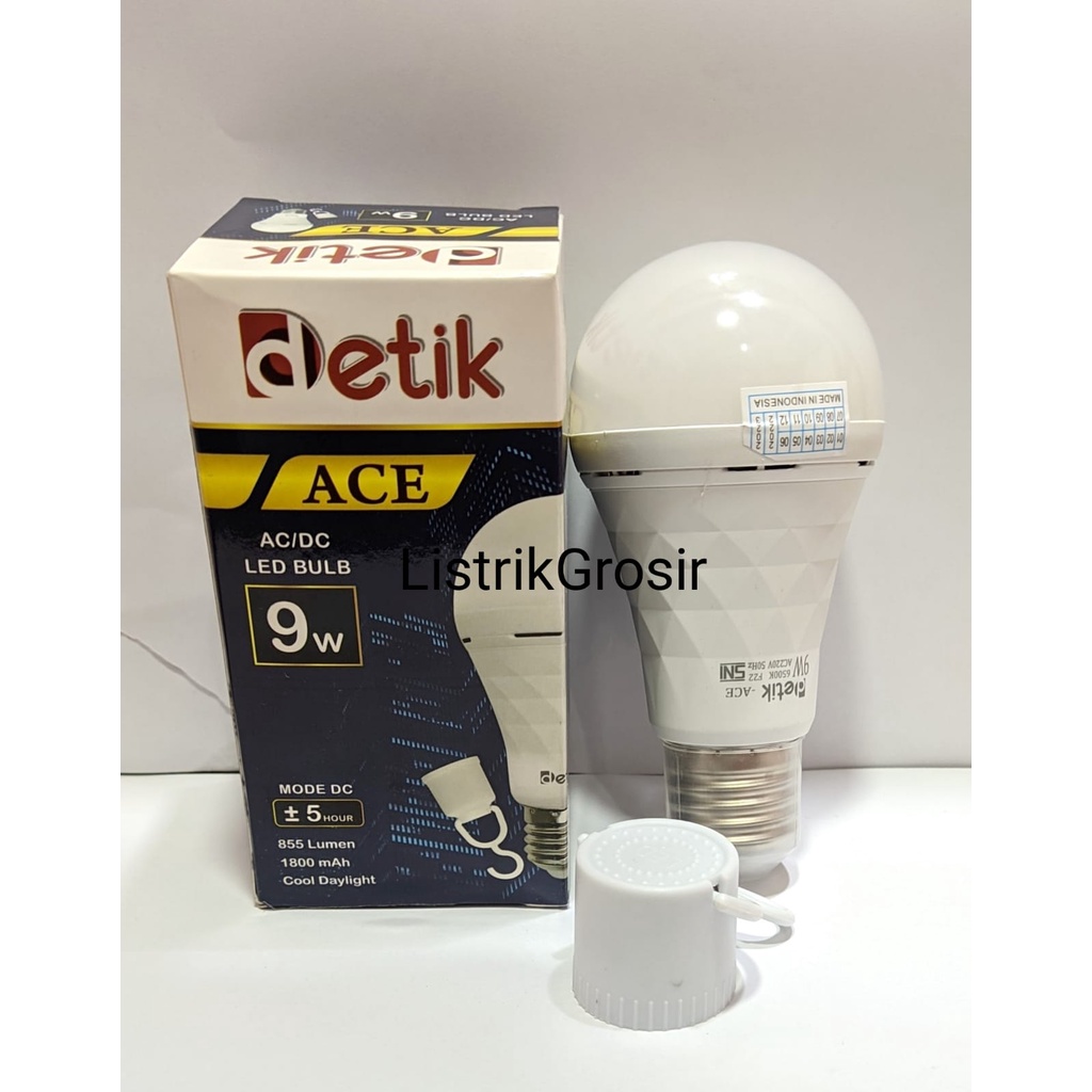 Detik ACE Lampu LED Emergency Led Magic Genius 9w Lampu Darurat AC/DC