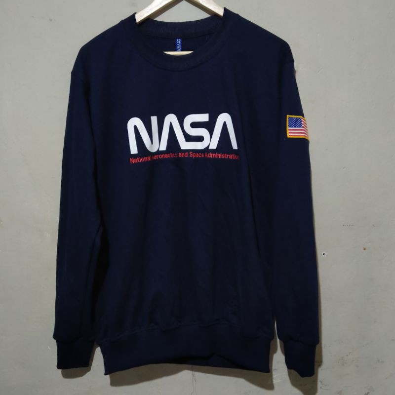 Crewneck H&M Nasa Navy Full Label + Tag Price | Shopee ...