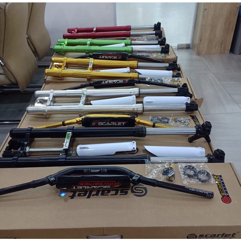 Upsidedown USD Upside Down Shock Depan KLX CROSS Trail SCARLET RACING PROJUMP Real Jump Universall