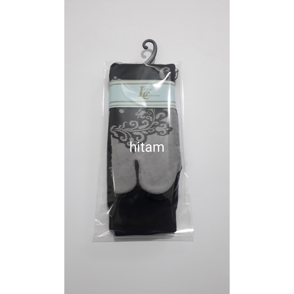 kaos kaki jempol motif wanita muslimah /bunga akar-hitam
