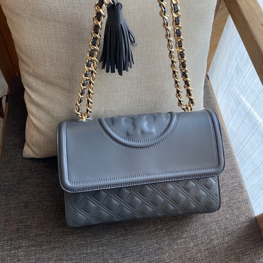 [Instant/Same Day] Original TB 718  719   2 Size Original tb New style Fleming 75576 76997 sheepskin material new shoulder bag chain bag