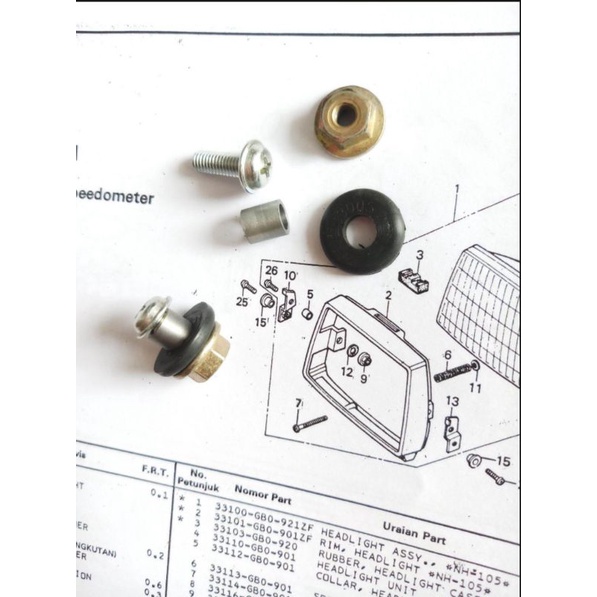 baut set Reflektor Honda C700 C800 Supercup