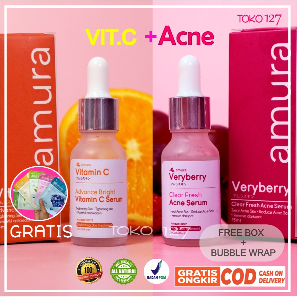 AMURA Serum Expert Serum Acne Gold Kecantikan Skincare Skin care Wajah Flek Hitam BPOM Asli 100% COD