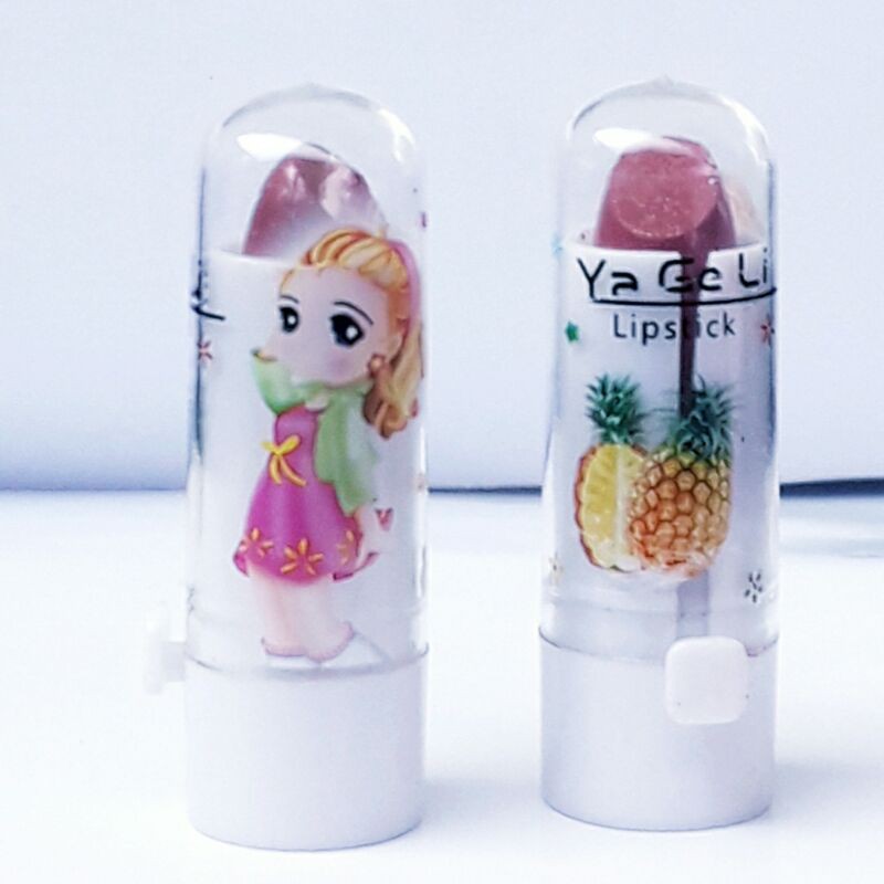 Lipstik Anak Sekolah isi 4 buah lipstik anak lipbalm anak aroma buah Lipstik Mainan