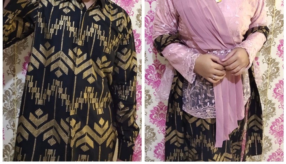 Set Batik Couple Adara Black (kemeja Batik, Rok Batik, Kebaya Adara Black)