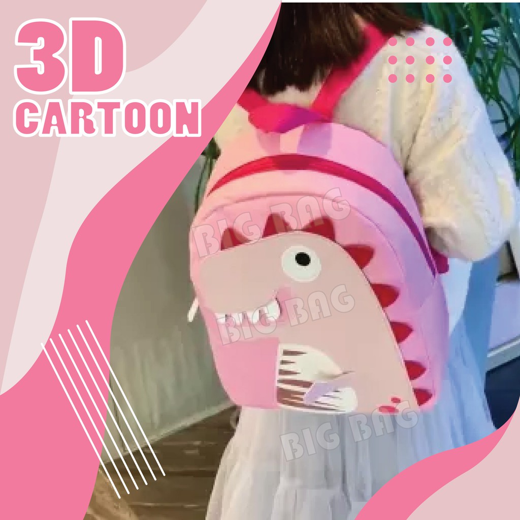 PTS - Ransel Tas Anak Dinosaurus 3D CARTOON EFFECT - School Bag Tas Sekolah Anak - Tas Anak Sekolah