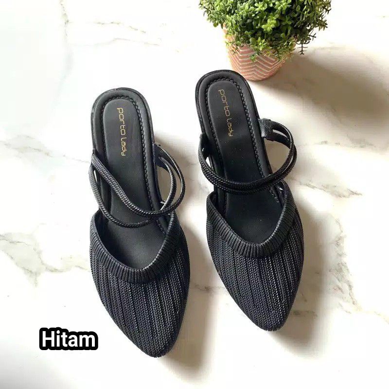 (COD) Sandal Santai Wedges Tali Jelly Wanita Porto BAT