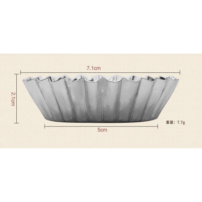 Loyang Pie Egg Tart Aluminium Cetakan Kue Pai Susu Cup Cake Mold