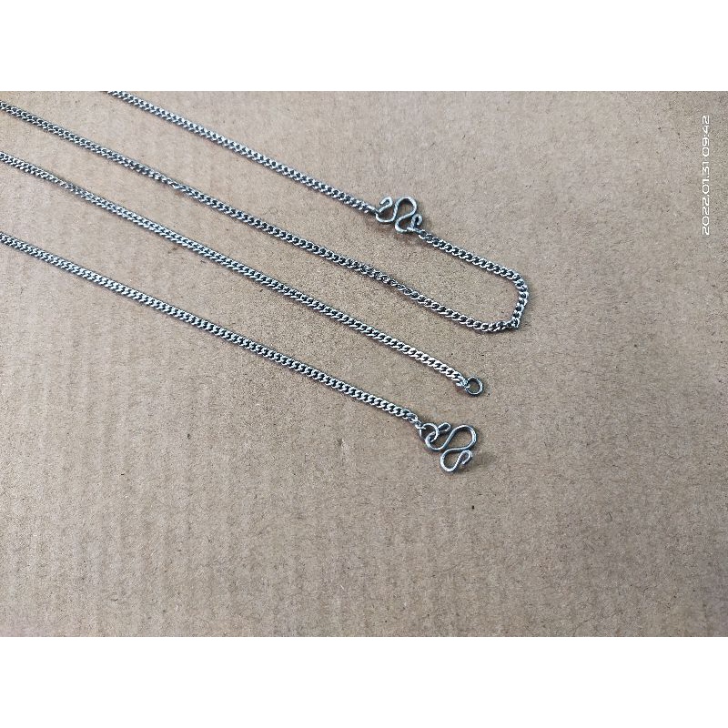 Kalung Baja Putih Monel Model Rantai panjang 75 cm lusinan isi 12pcs