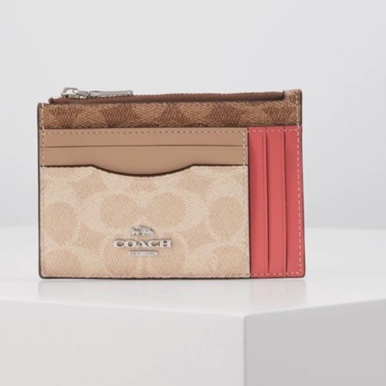 (BIG SALE) Coach F89484 Card Holder Zipper Wallet Coin Purse