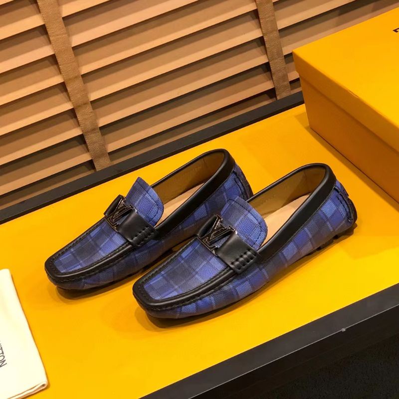 sepatu lv pria loafer mirror vip shoes men cowok P1SHOES new styles blue lou is vuitton