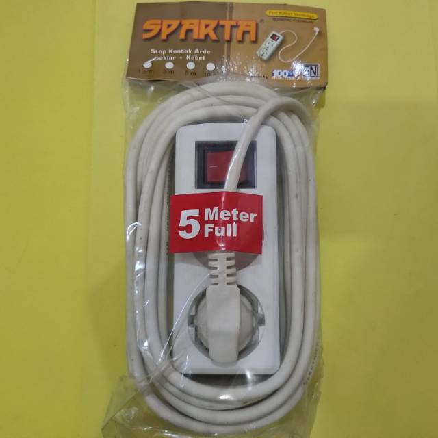 Stop Kontak 2 Lubang 5 Meter + Kabel Switch On Off