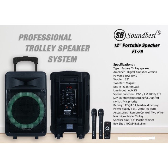 Speaker Soundbest FT79 12 Inch / Speaker Portable