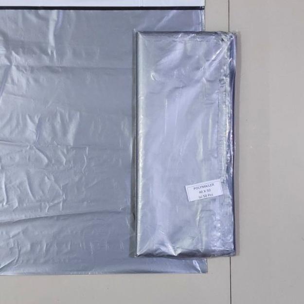 

❇ Plastik Packing Polymailer Silver Uk 40x50 (50pcs), plastik packing Lem, plastik Olshop ✥