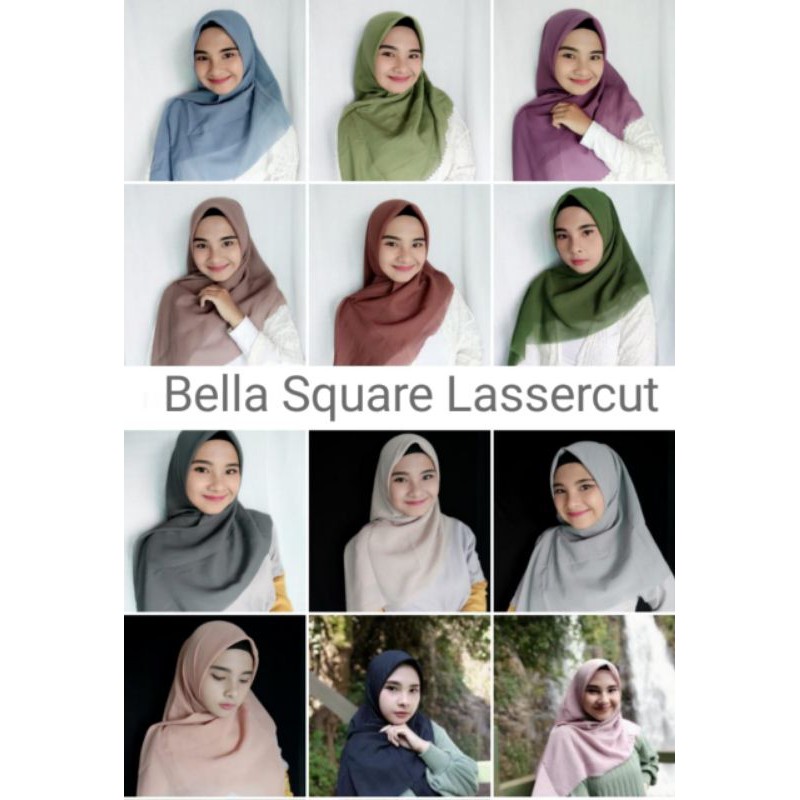 HIJAB  POLOS  / SEGI EMPAT  / Bella Square / Lassercut / part 3