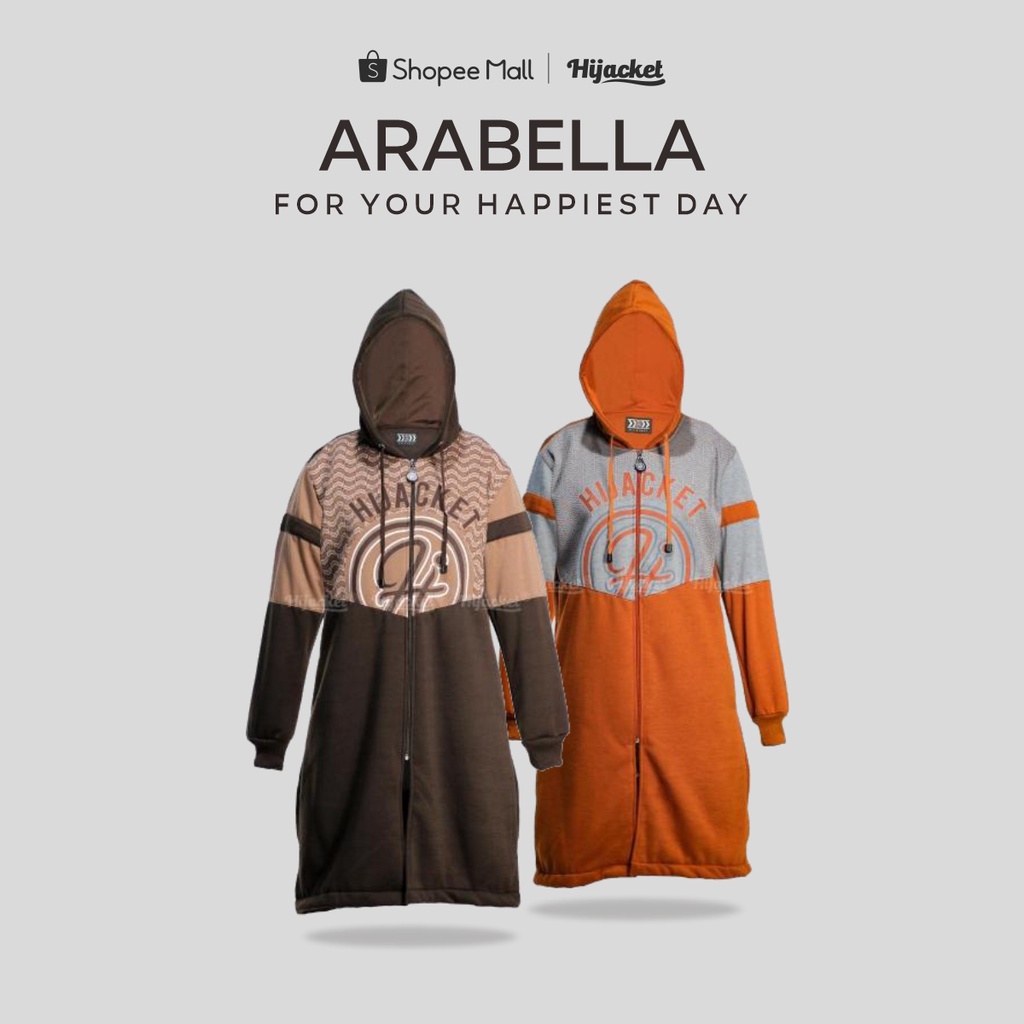 Hijacket Arabella Original Guranteed Jaket Wanita Panjang Hijaket Jaket Muslimah Parka Free Souvenir-7