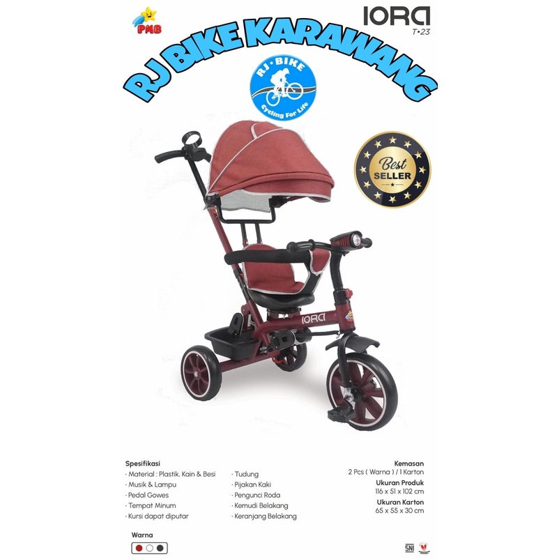 SEPEDA ANAK RODA TIGA TRICYCLE TC IORA T23