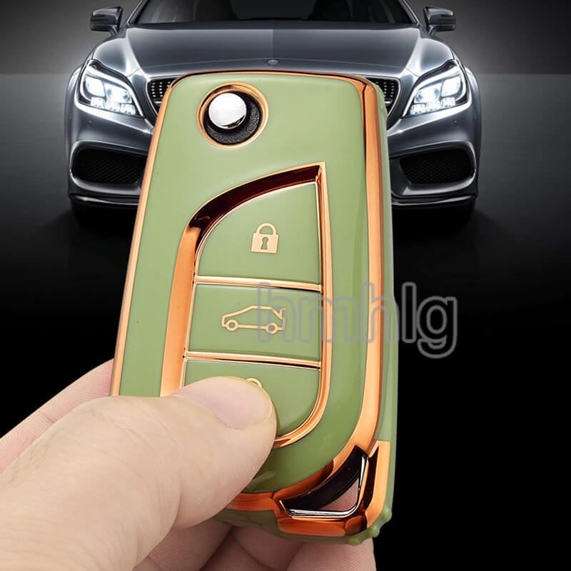 [Tersedia] Untuk Toyota Innova Reborn Type G/V Case Kunci Mobil Cover Plating TPU Protection Cover Casing