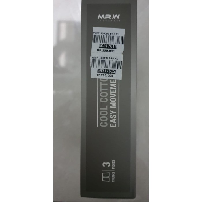 CELANA DALAM PRIA BOXER MR.W BY WACOAL UNDERWEAR ISI 3PCS WMP73000B BEST SELLER