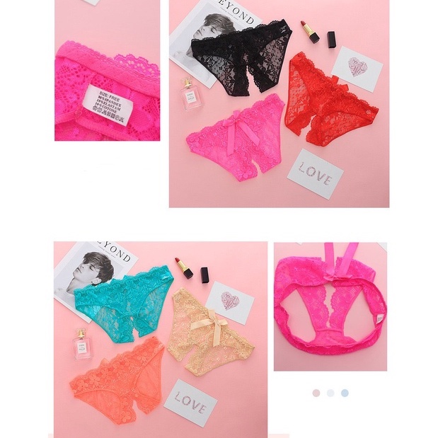 Celana Dalam Open Crotch Wanita Ukuran Jumbo Lingerie Transparan G String Ready Stok C150