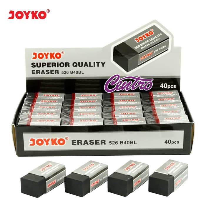 

Joyko Penghapus Hitam Kecil Eraser 526-B40BL B-40BL Box 40 Pcs Anak