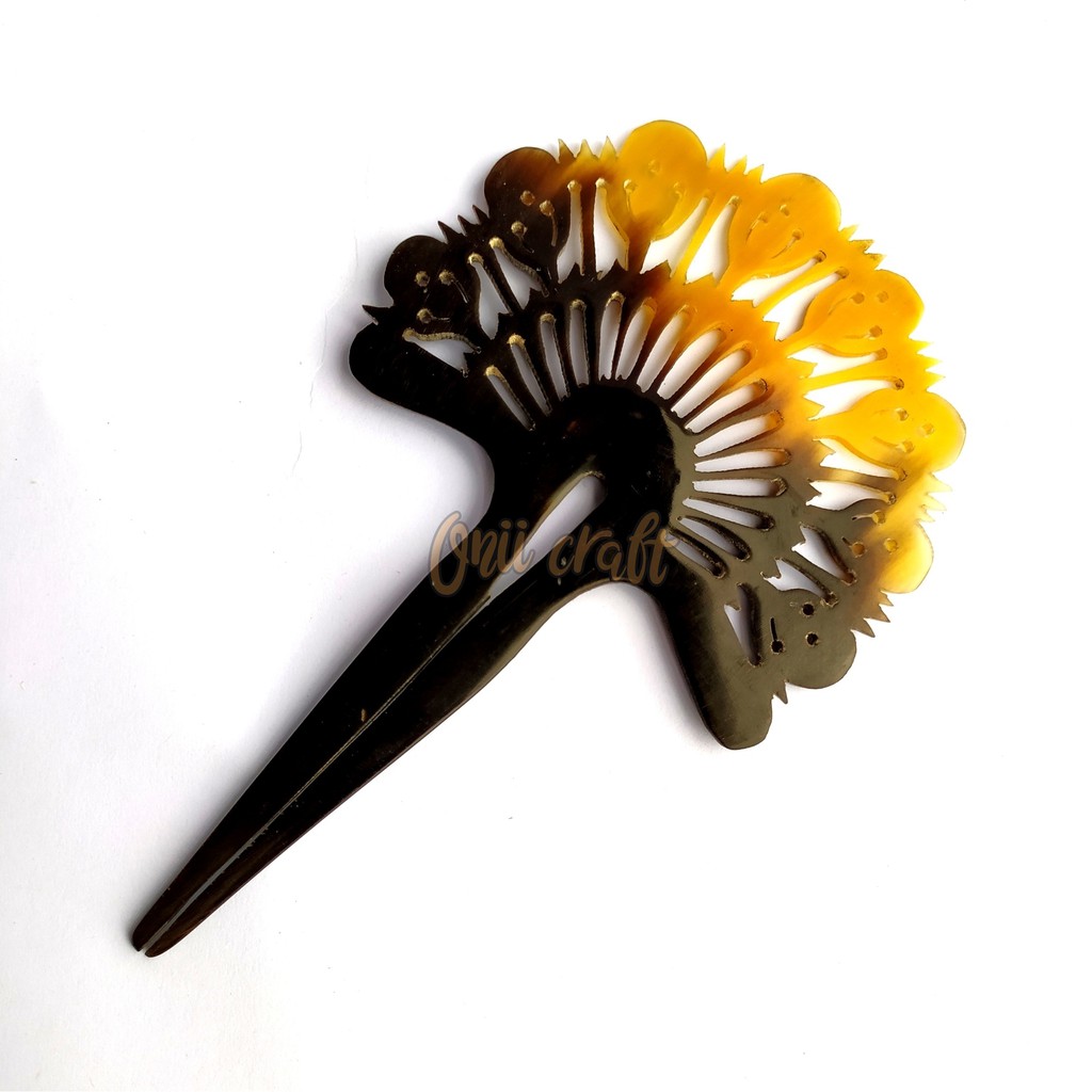 aksesoris rambut tusuk konde ukiran bahan tanduk / bobby pin jepit rambut