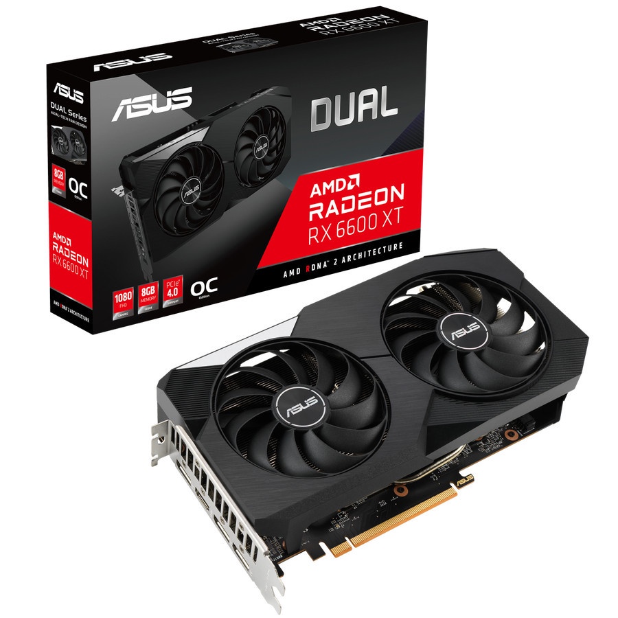 ASUS DUAL RX 6600 XT OC 8GB GDDR6 6600XT 8G 128 BIT VGA AMD