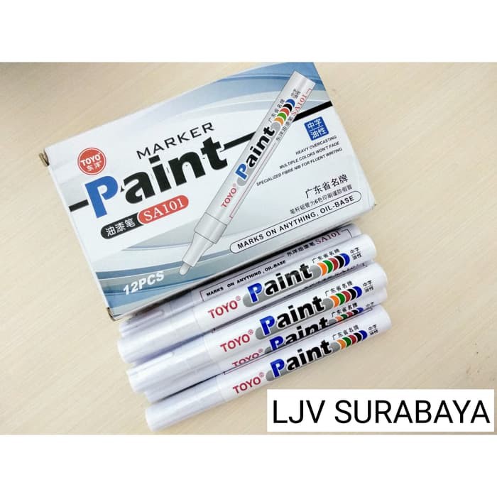 SPIDOL BAN PUTIH SILVER ORIGINAL MOTOR MOBIL/ TOYO PAINT MARKER PUTIH SILVER