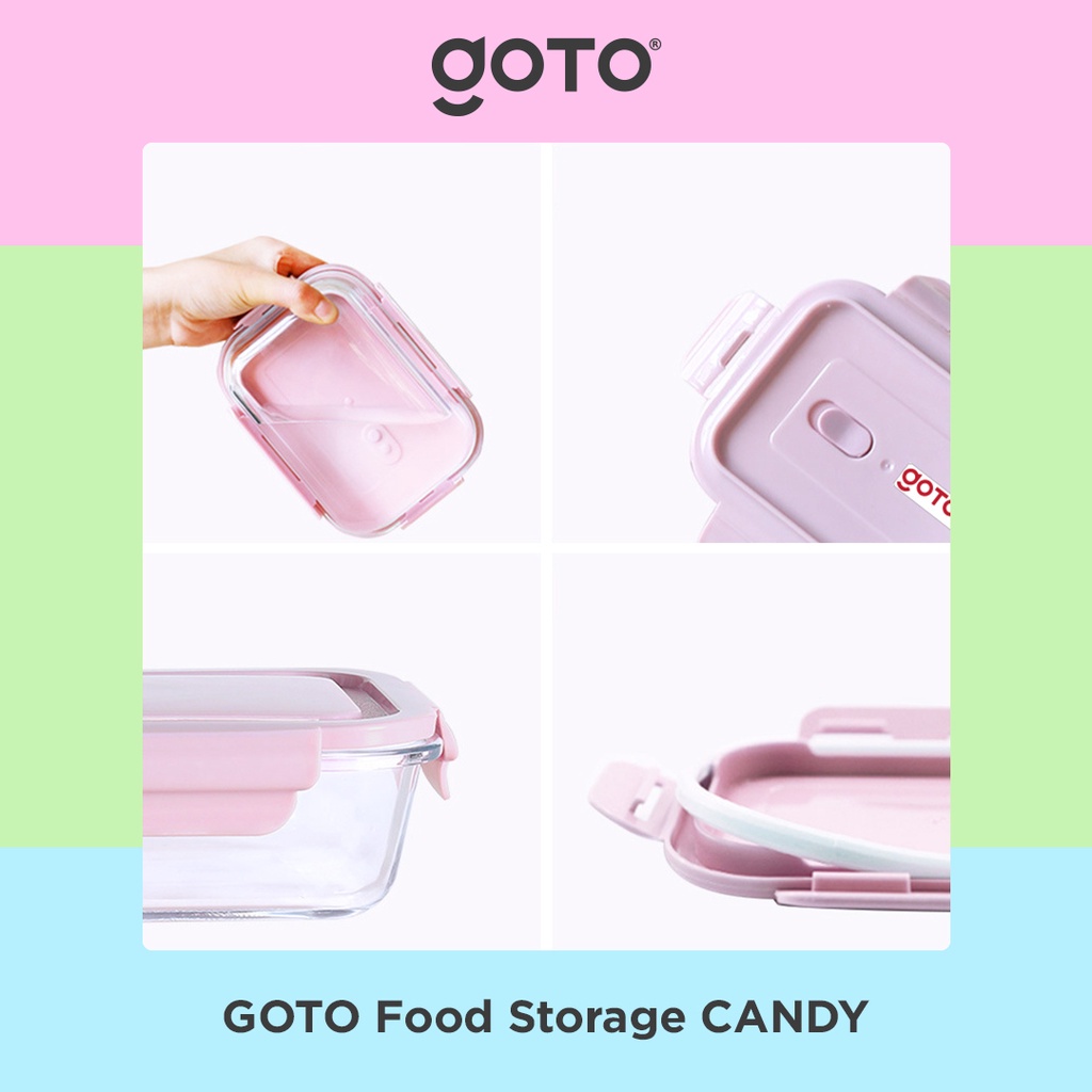 Goto Food Storage Candy Kotak Bekal Kaca Tempat Peyimpanan Makanan