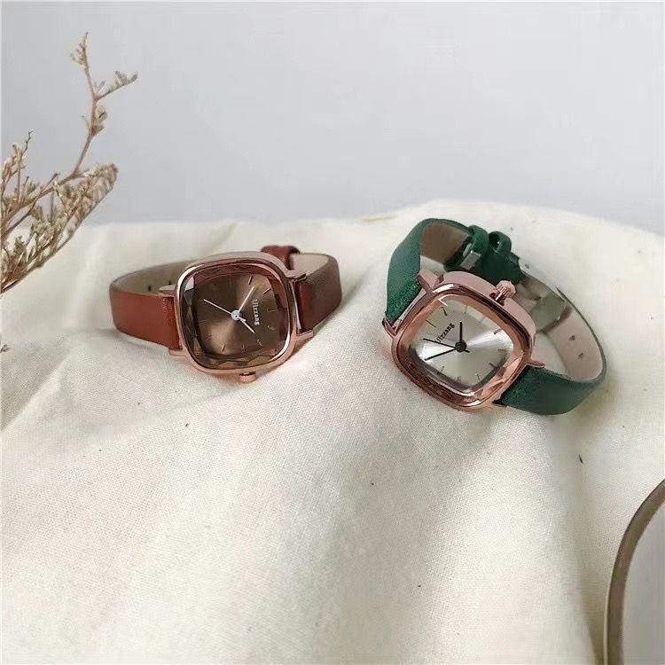 PA Jam Tangan Quartz Strap Rubber PU Analog Casual Gaya Retro Wanita Segi Belimbing Watch Korean Fashion Balok RM050