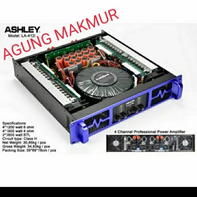 Power Ashley LA 412 i Amplifier 4 Channel Ashley LA 412i Class H