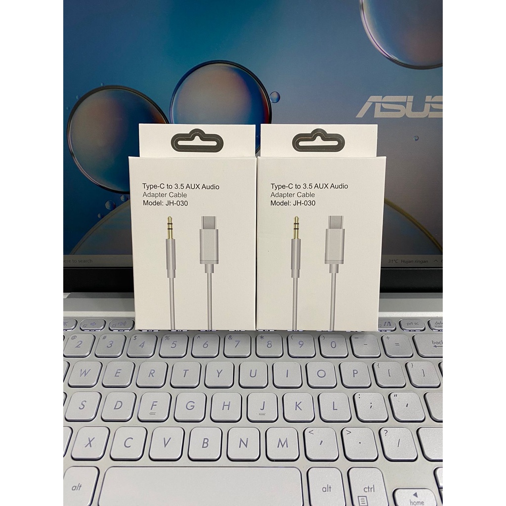 Kabel Type C to 3.5 AUX JH-030 Audio Adapter Mobil Headset Aluminium Alloy Material