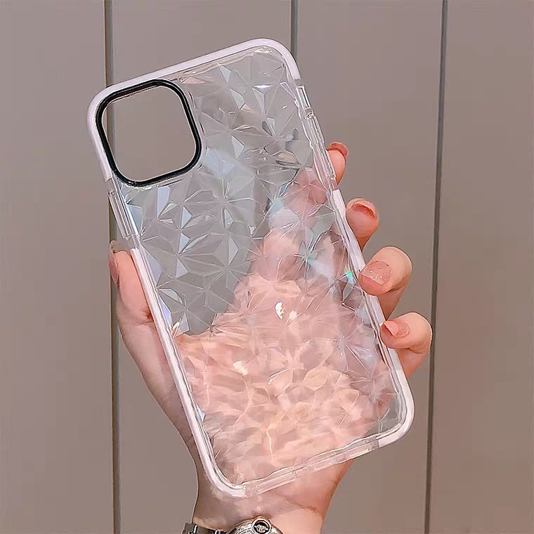 case iPhone transparan berlian pola shell iPhone 11 Pro Max shell penuh anti-jatuh