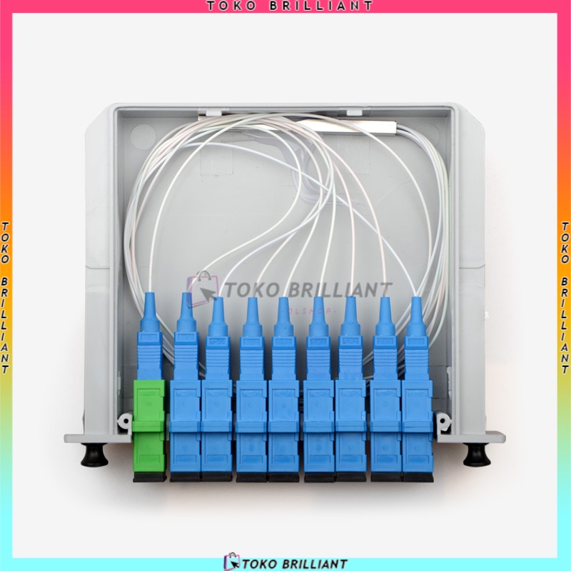 [Bisa COD] Passive Splitter PLC BOX spliter FO 1:8 SC UPC Fiber Optik Pasif Spliter FO FTTH SC UPC